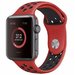 Curea iUni compatibila cu Apple Watch 1/2/3/4/5/6/7, 42mm, Silicon Sport, Rosu/Negru